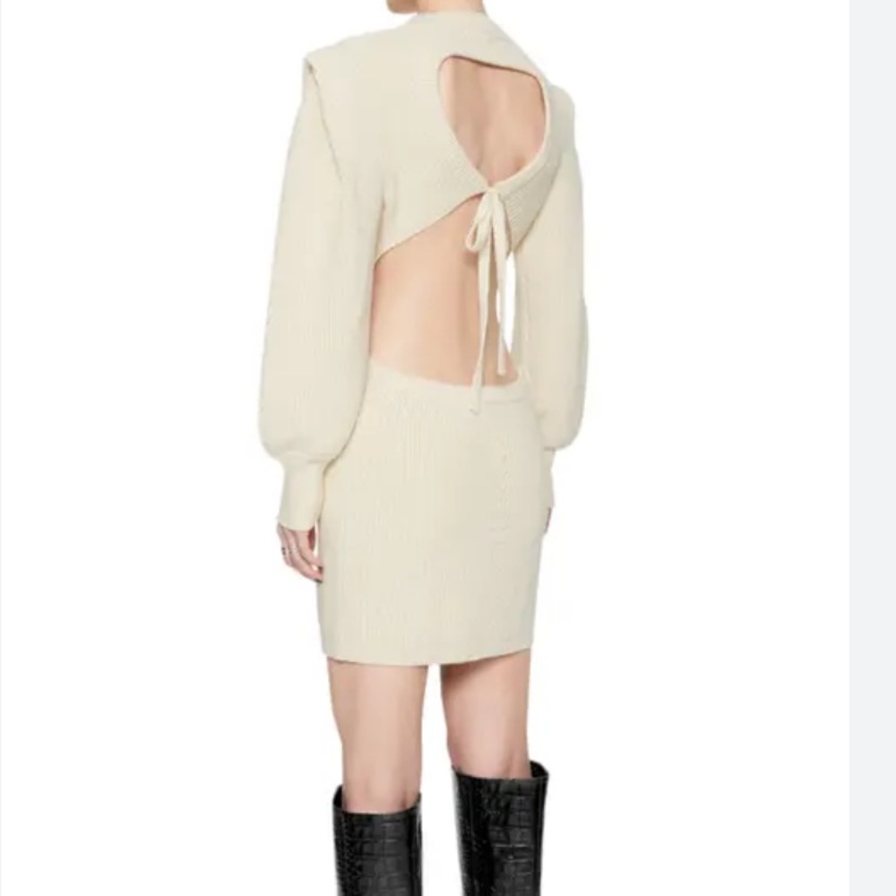 Rebecca Minkoff Daisy Sweater Dress Open Back Small Winter White NWT BRAND NEW! - Picture 3 of 6